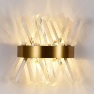 Trafalger Modern Gold Chrome Crystal Wall Light