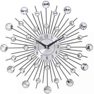 Sunburst Luxury Crystal Metal Clock