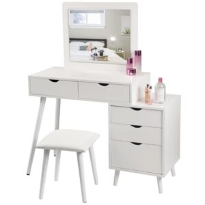 Sven White Console Dressing Table Set