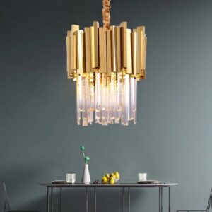 Taycan Gold Chrome Crystal Ceiling Pendant Light