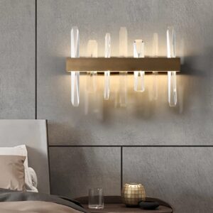 Amina Modern LED Gold Crystal Wall Light