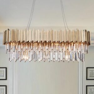 Elliot Gold Chrome Black Crystal Ceiling Pendant Light