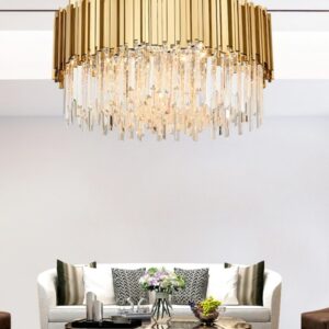 Aleena Gold / Chrome Crystal Ceiling Pendant Chandelier Light
