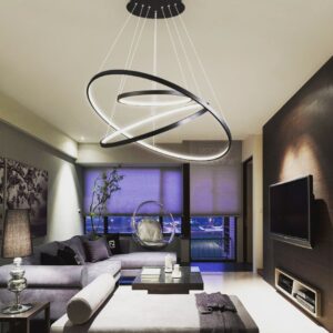 Amelia Luxury Black White Gold Silver Ring LED Ceiling Light