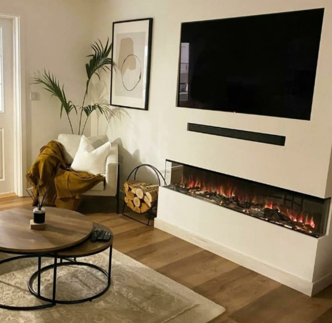Aisha Led Insert Panoramic 3 Sided Glass Electric Fire