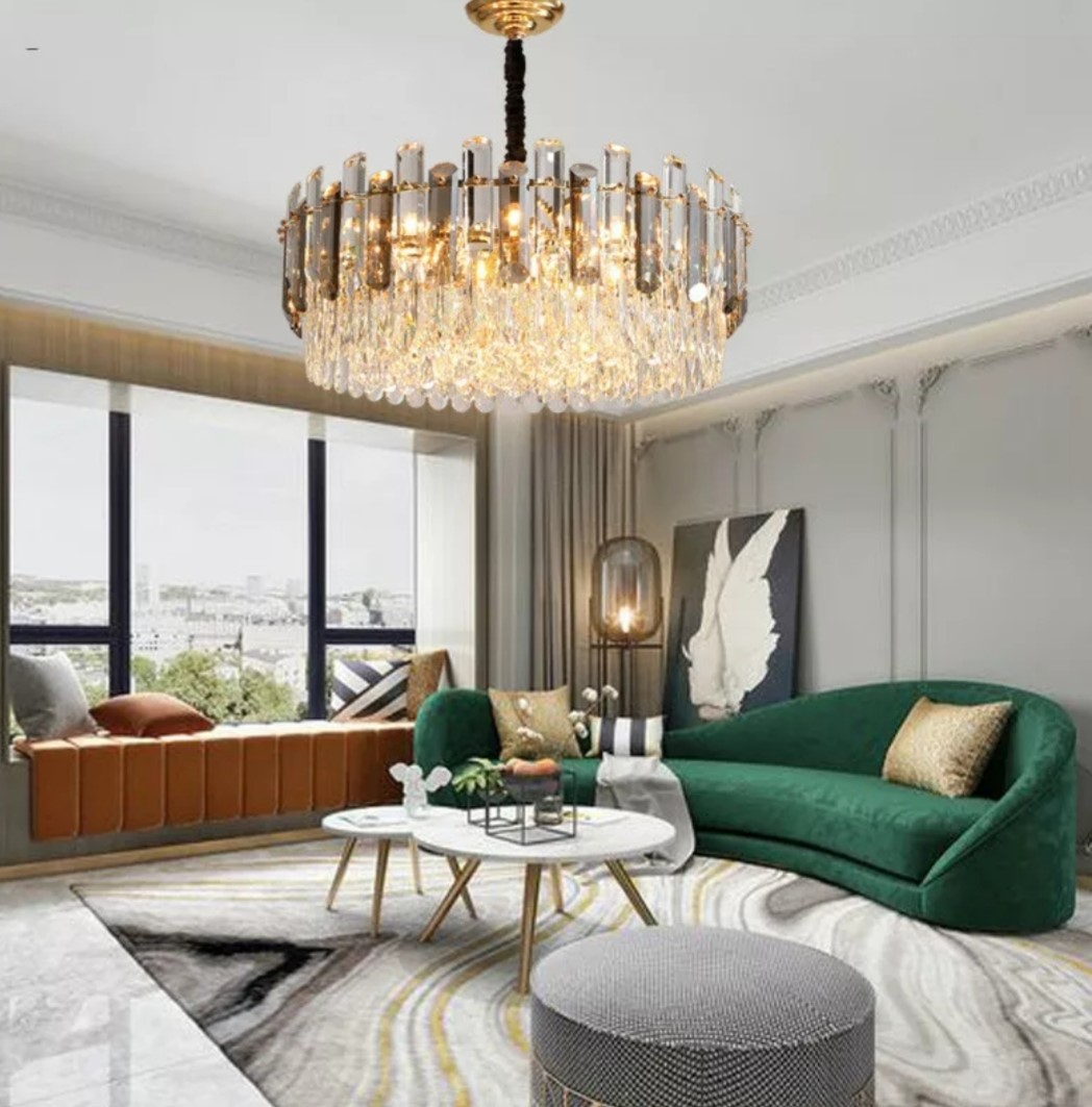 Carrera Grey Clear Crystal Ceiling Pendant Light - Image 2