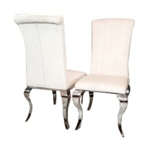 2 x Nicole Modern Grey Black Cream Chairs