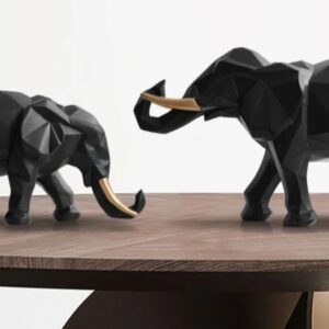 Pair of Elephant Ornament Art Resin Statue