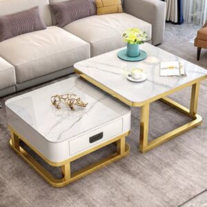 Havana Marble Tempered Glass Top Coffee Tables