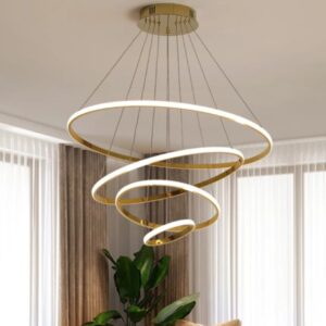 Ella Luxury Gold Chrome Ring LED Ceiling Pendant Light