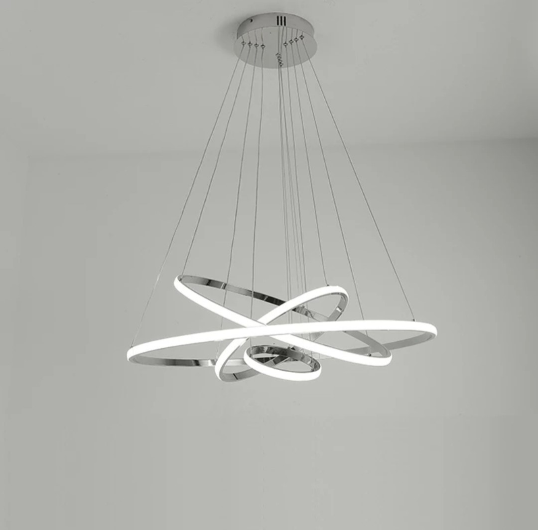 Ella Luxury Gold Chrome Ring LED Ceiling Pendant Light - Image 2