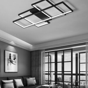 Alayna Black White Flush Ceiling Pendant Light