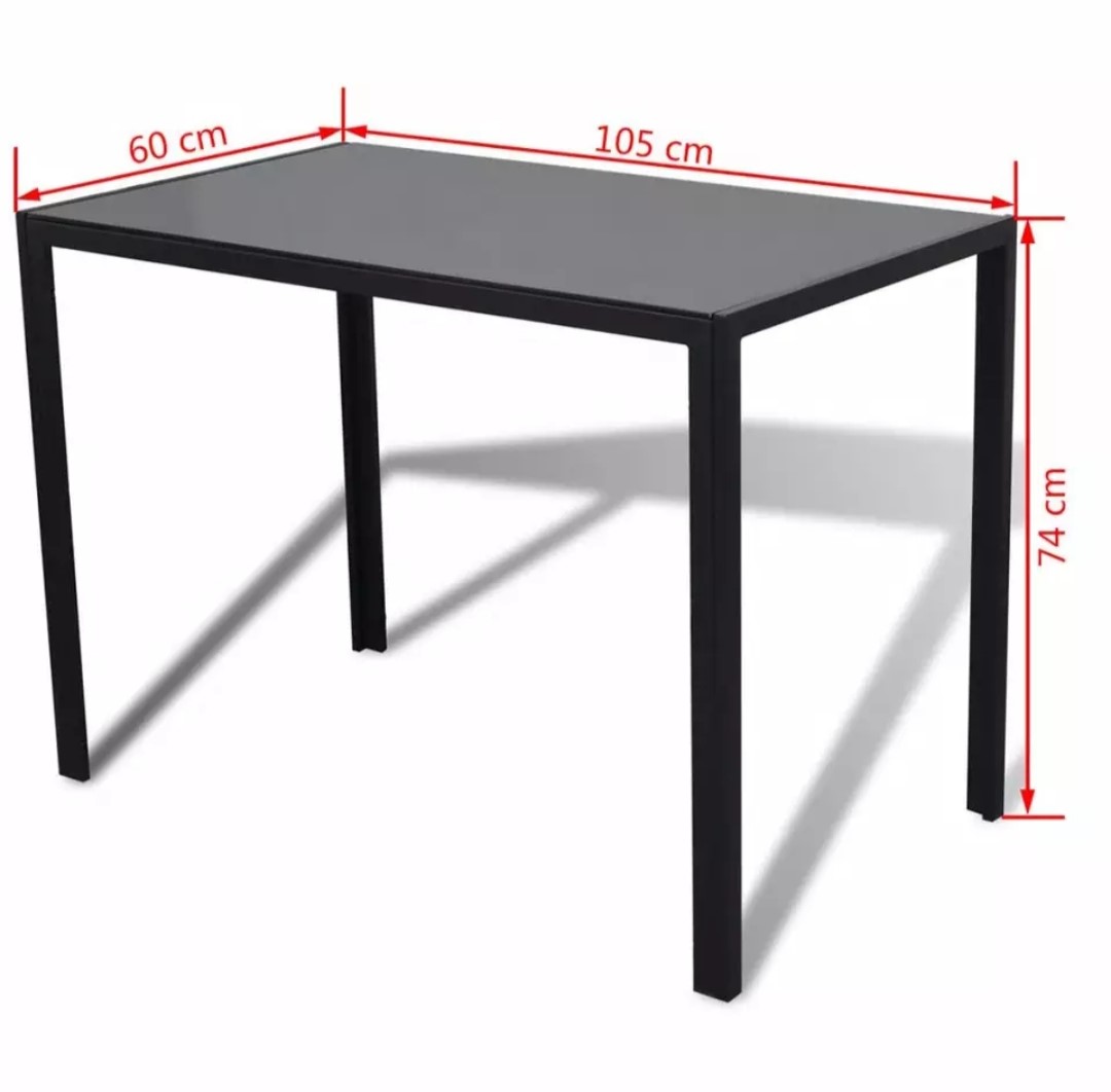 Ricardo Modern Black Dining Table Chairs Set - Image 6
