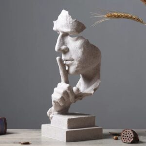 Silence is Gold Ornament Art Resin Statue