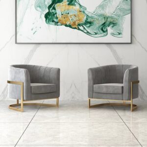 Valentina Luxury Grey Pink Velvet Sofa Chairs