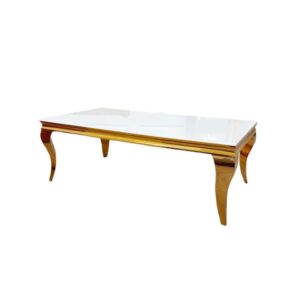 Louis Luxury Italian Gold Stone Marble White Coffee Lamp Console Table