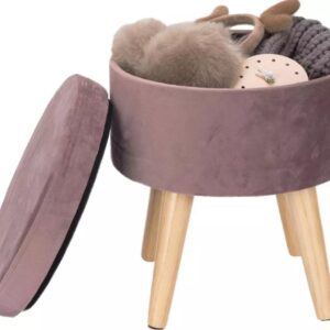 Ottoman Velvet Storage Stool