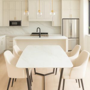 Jesicca Luxury Italian 1.5m 1.8m White Black Ceramic Marble Dining Table