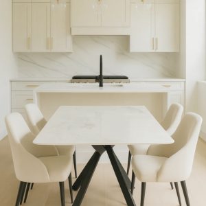 Milan Luxury Italian 1.5m 1.8m White Black Ceramic Marble Dining Table
