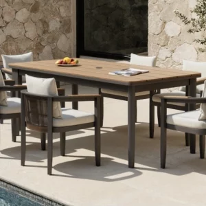 Hemera Outdoor 6 Seater Dining Luxury Modern Garden Patio Furniture Set