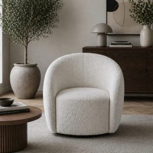 Nolita Modern Boucle Accent Koala Latte Teddy Hug Luxury Modern Chair