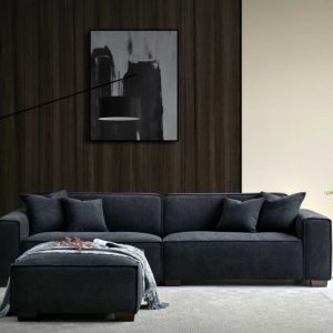 Dakota Modern Boucle Charcoal Grey 3 Seater Sofa & Accent Chair Teddy Luxury